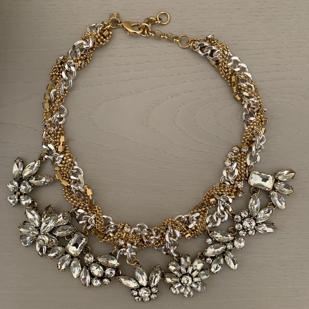 Braided crystal necklace